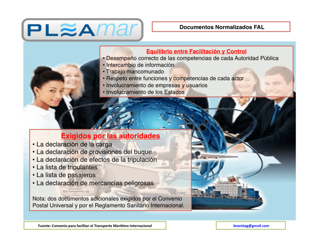 Convenio para facilitar el Trafico Marítimo Internacional (FAL 65 ...